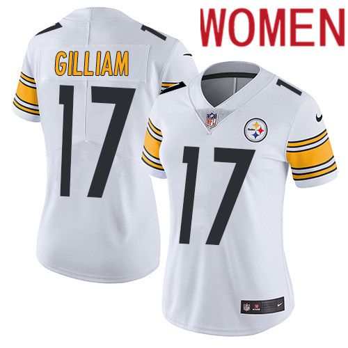 Women Pittsburgh Steelers #17 Joe Gilliam Nike White Vapor Limited NFL Jersey->women nfl jersey->Women Jersey